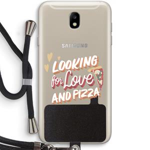 CaseCompany Pizza is the answer: Samsung Galaxy J7 (2017) Transparant Hoesje met koord