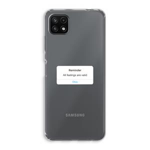 CaseCompany Reminder: Samsung Galaxy A22 5G Transparant Hoesje