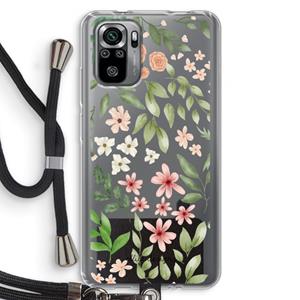 CaseCompany Botanical sweet flower heaven: Xiaomi Redmi Note 10S Transparant Hoesje met koord