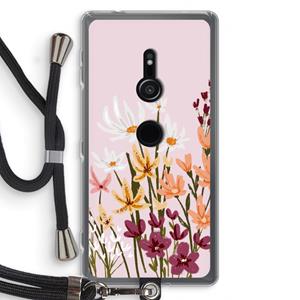 CaseCompany Painted wildflowers: Sony Xperia XZ2 Transparant Hoesje met koord