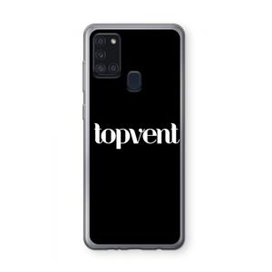 CaseCompany Topvent Zwart: Samsung Galaxy A21s Transparant Hoesje