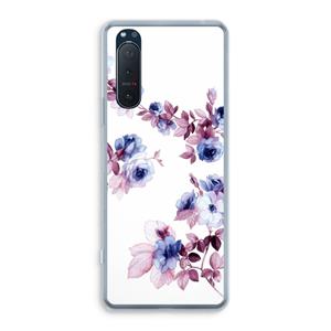 CaseCompany Waterverf bloemen: Sony Xperia 5 II Transparant Hoesje