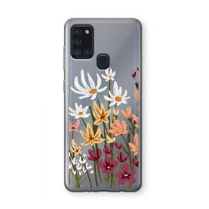 CaseCompany Painted wildflowers: Samsung Galaxy A21s Transparant Hoesje