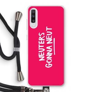 CaseCompany Neuters (roze): Samsung Galaxy A70 Transparant Hoesje met koord