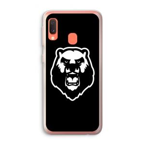 CaseCompany Angry Bear (black): Samsung Galaxy A20e Transparant Hoesje