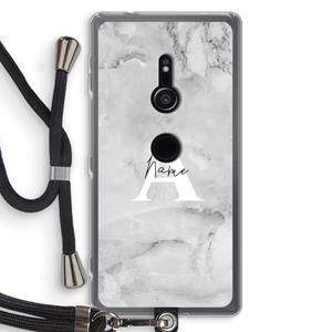 CaseCompany Ivory Marble: Sony Xperia XZ2 Transparant Hoesje met koord