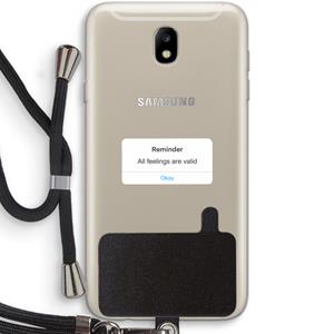 CaseCompany Reminder: Samsung Galaxy J7 (2017) Transparant Hoesje met koord