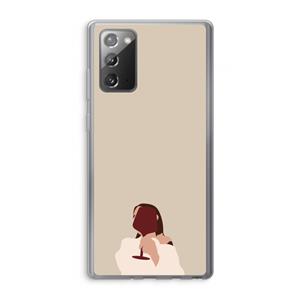 CaseCompany I drink wine: Samsung Galaxy Note 20 / Note 20 5G Transparant Hoesje