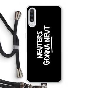 CaseCompany Neuters (zwart): Samsung Galaxy A70 Transparant Hoesje met koord