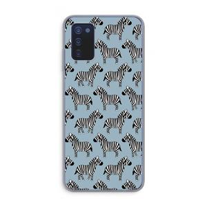 CaseCompany Zebra: Samsung Galaxy A03s Transparant Hoesje