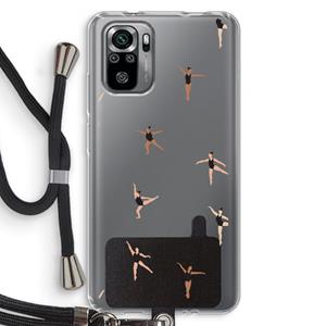 CaseCompany Dancing #1: Xiaomi Redmi Note 10S Transparant Hoesje met koord