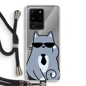 CaseCompany Cool cat: Samsung Galaxy S20 Ultra Transparant Hoesje met koord