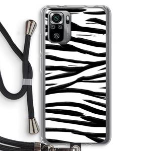 CaseCompany Zebra pattern: Xiaomi Redmi Note 10S Transparant Hoesje met koord