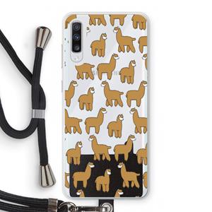CaseCompany Alpacas: Samsung Galaxy A70 Transparant Hoesje met koord