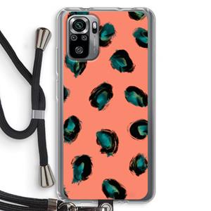 CaseCompany Pink Cheetah: Xiaomi Redmi Note 10S Transparant Hoesje met koord