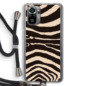 CaseCompany Arizona Zebra: Xiaomi Redmi Note 10S Transparant Hoesje met koord