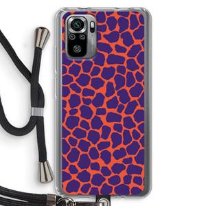 CaseCompany Purple Giraffe: Xiaomi Redmi Note 10S Transparant Hoesje met koord