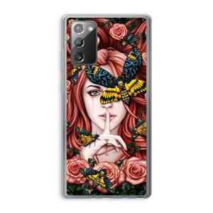 CaseCompany Lady Moth: Samsung Galaxy Note 20 / Note 20 5G Transparant Hoesje