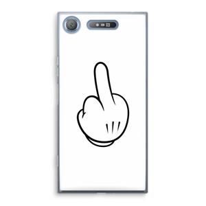 CaseCompany Middle finger white: Sony Xperia XZ1 Transparant Hoesje