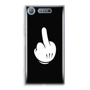 CaseCompany Middle finger black: Sony Xperia XZ1 Transparant Hoesje