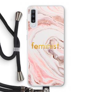 CaseCompany Feminist: Samsung Galaxy A70 Transparant Hoesje met koord