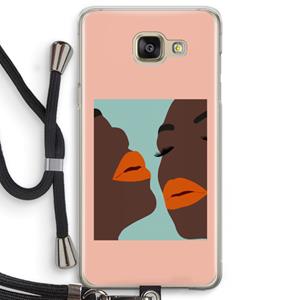 CaseCompany Orange lips: Samsung Galaxy A5 (2016) Transparant Hoesje met koord