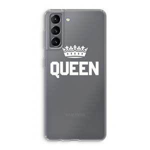CaseCompany Queen zwart: Samsung Galaxy S21 Transparant Hoesje