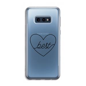 CaseCompany Best heart black: Samsung Galaxy S10e Transparant Hoesje