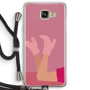 CaseCompany Pink boots: Samsung Galaxy A5 (2016) Transparant Hoesje met koord