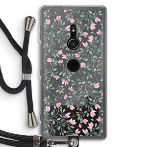 CaseCompany Sierlijke bloemen: Sony Xperia XZ2 Transparant Hoesje met koord