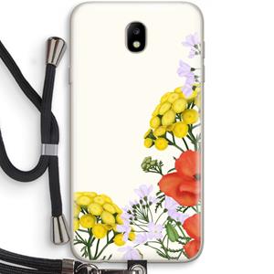 CaseCompany Wilde bloemen: Samsung Galaxy J7 (2017) Transparant Hoesje met koord