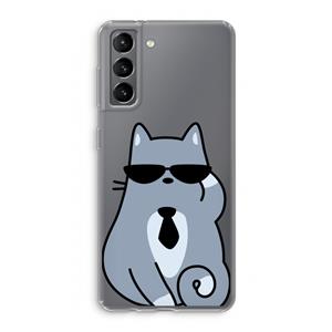 CaseCompany Cool cat: Samsung Galaxy S21 Transparant Hoesje