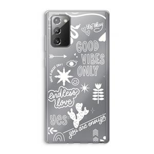 CaseCompany Good vibes: Samsung Galaxy Note 20 / Note 20 5G Transparant Hoesje