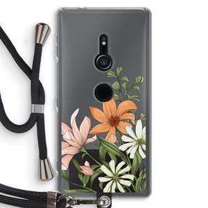 CaseCompany Floral bouquet: Sony Xperia XZ2 Transparant Hoesje met koord