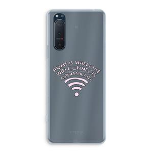 CaseCompany Home Is Where The Wifi Is: Sony Xperia 5 II Transparant Hoesje