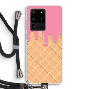 CaseCompany Ice cream: Samsung Galaxy S20 Ultra Transparant Hoesje met koord