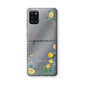 CaseCompany Gele bloemen: Samsung Galaxy A31 Transparant Hoesje