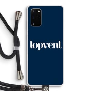 CaseCompany Topvent Navy: Samsung Galaxy S20 Plus Transparant Hoesje met koord