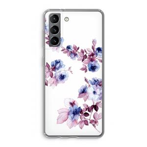 CaseCompany Waterverf bloemen: Samsung Galaxy S21 Transparant Hoesje