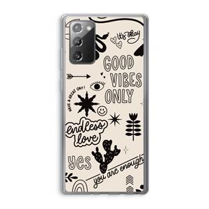 CaseCompany Good vibes: Samsung Galaxy Note 20 / Note 20 5G Transparant Hoesje