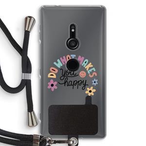 CaseCompany Happy days: Sony Xperia XZ2 Transparant Hoesje met koord