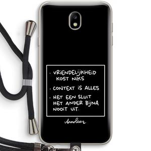CaseCompany Mijn Motto's: Samsung Galaxy J7 (2017) Transparant Hoesje met koord