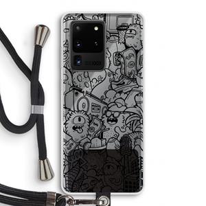 CaseCompany Vexx Black City : Samsung Galaxy S20 Ultra Transparant Hoesje met koord