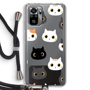 CaseCompany Katten: Xiaomi Redmi Note 10S Transparant Hoesje met koord