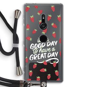 CaseCompany Don't forget to have a great day: Sony Xperia XZ2 Transparant Hoesje met koord