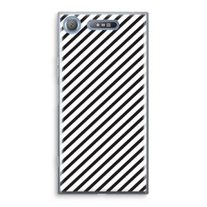 CaseCompany Strepen zwart-wit: Sony Xperia XZ1 Transparant Hoesje
