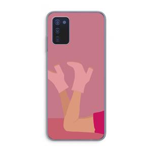 CaseCompany Pink boots: Samsung Galaxy A03s Transparant Hoesje