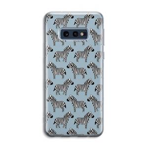 CaseCompany Zebra: Samsung Galaxy S10e Transparant Hoesje