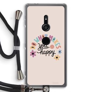 CaseCompany Happy days: Sony Xperia XZ2 Transparant Hoesje met koord
