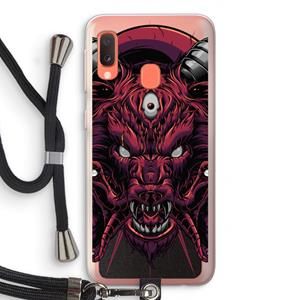 CaseCompany Hell Hound and Serpents: Samsung Galaxy A20e Transparant Hoesje met koord